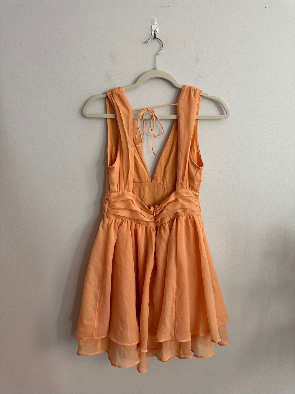 Abercrombie & Fitch Orange Sleeveless V-Neck Plunge Mini Dress SIZE S - Picture 9 of 9